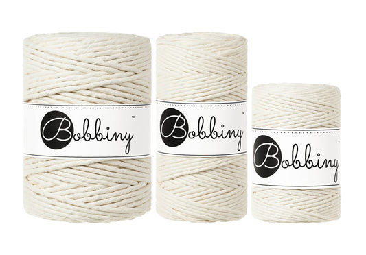 Natural - 1.5mm, 3mm & 5mm, Bobbiny Macrame Cord