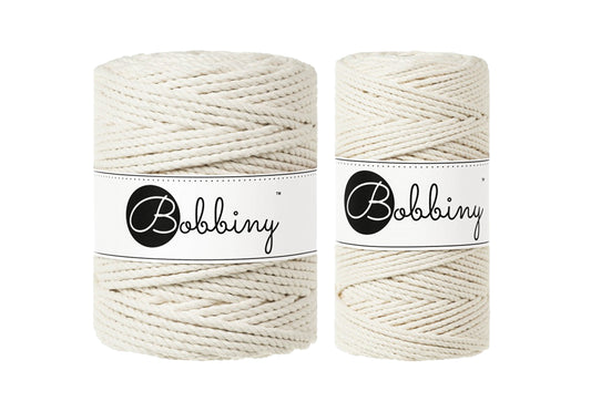 Natural 3mm & 5mm 3PLY, Bobbiny Macramé Cord