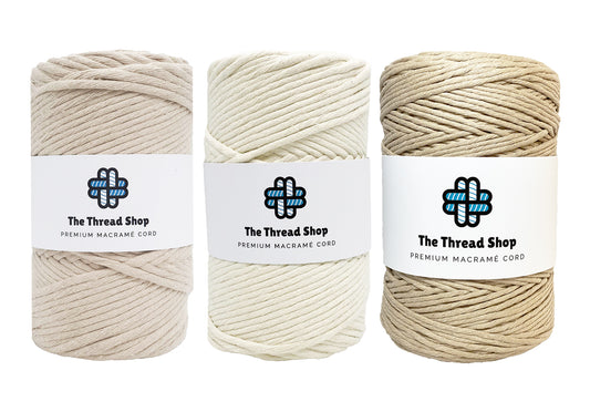Oat Milk, Natural, Beige - 4mm, Thread Shop Macramé Cord