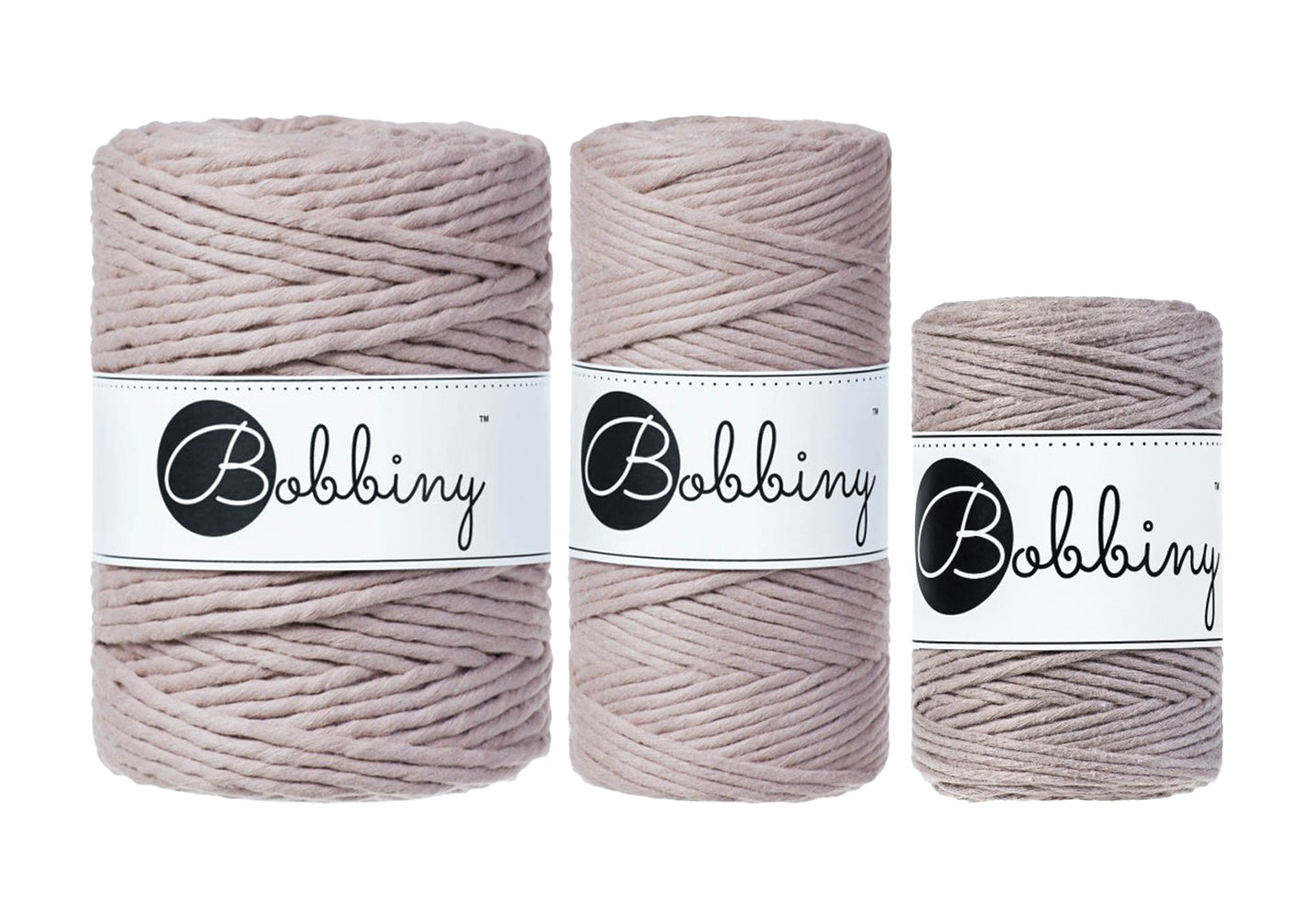 Pearl - 1.5mm, 3mm & 5mm, Bobbiny Macrame Cord
