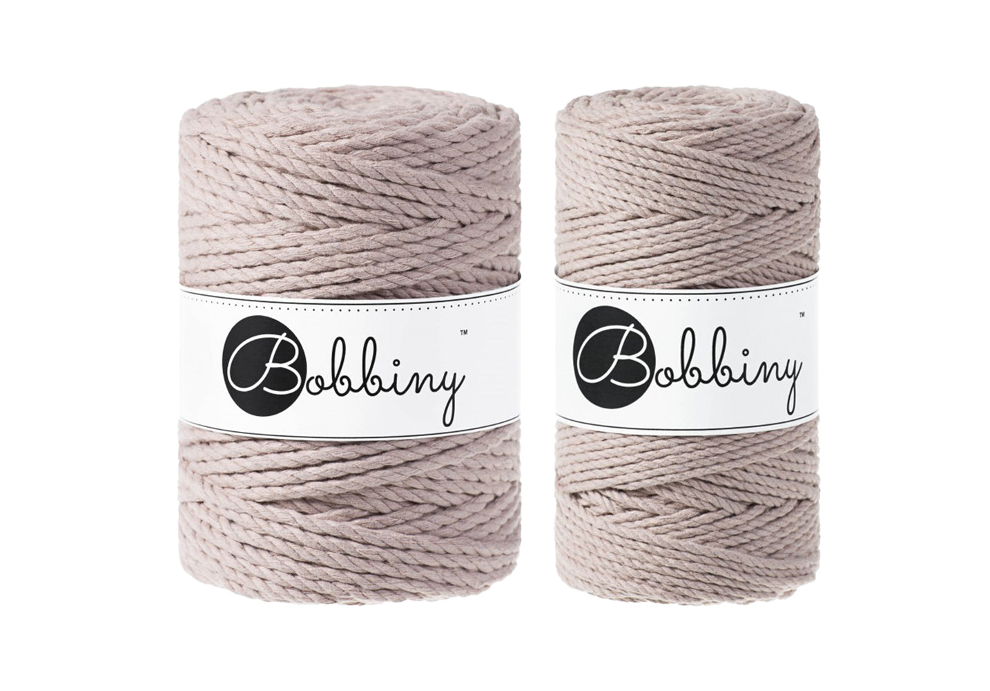 Pearl 3mm & 5mm 3PLY, Bobbiny Macramé Cord