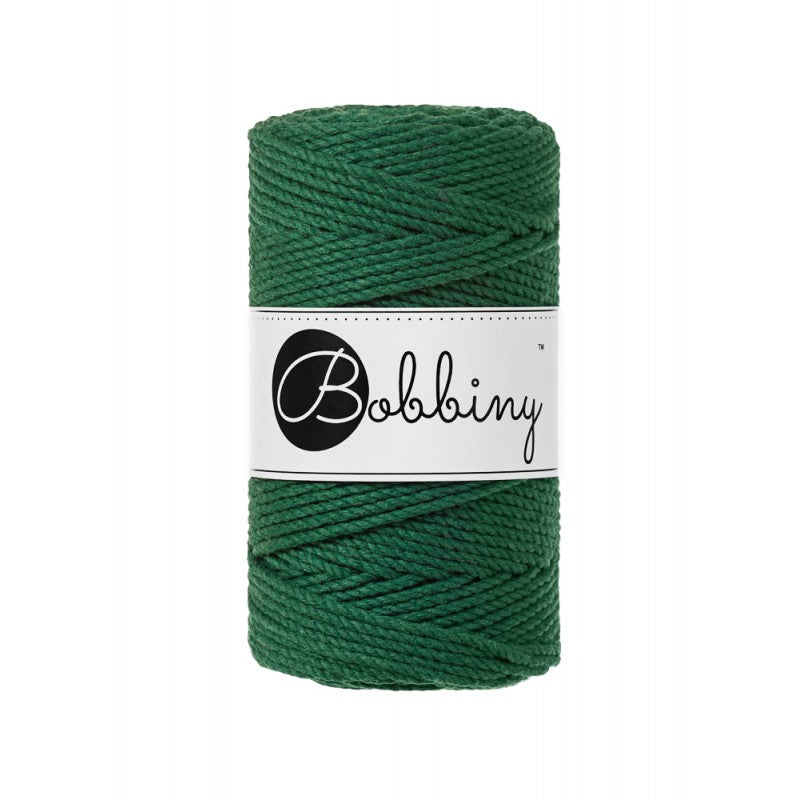 Pine Green 3mm & 5mm 3PLY, Bobbiny Macramé Cord