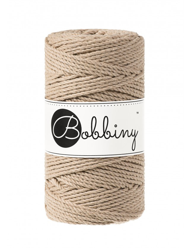 Sand 3mm & 5mm 3PLY, Bobbiny Macramé Cord