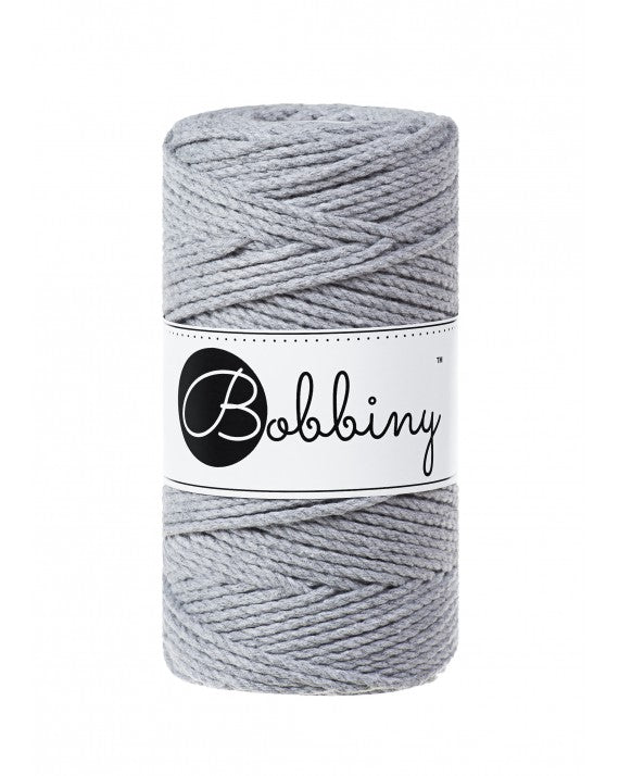 Silver 3mm & 5mm 3PLY, Bobbiny Macramé Cord