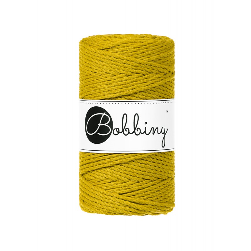 Spicy Yellow 3mm & 5mm 3PLY, Bobbiny Macramé Cord