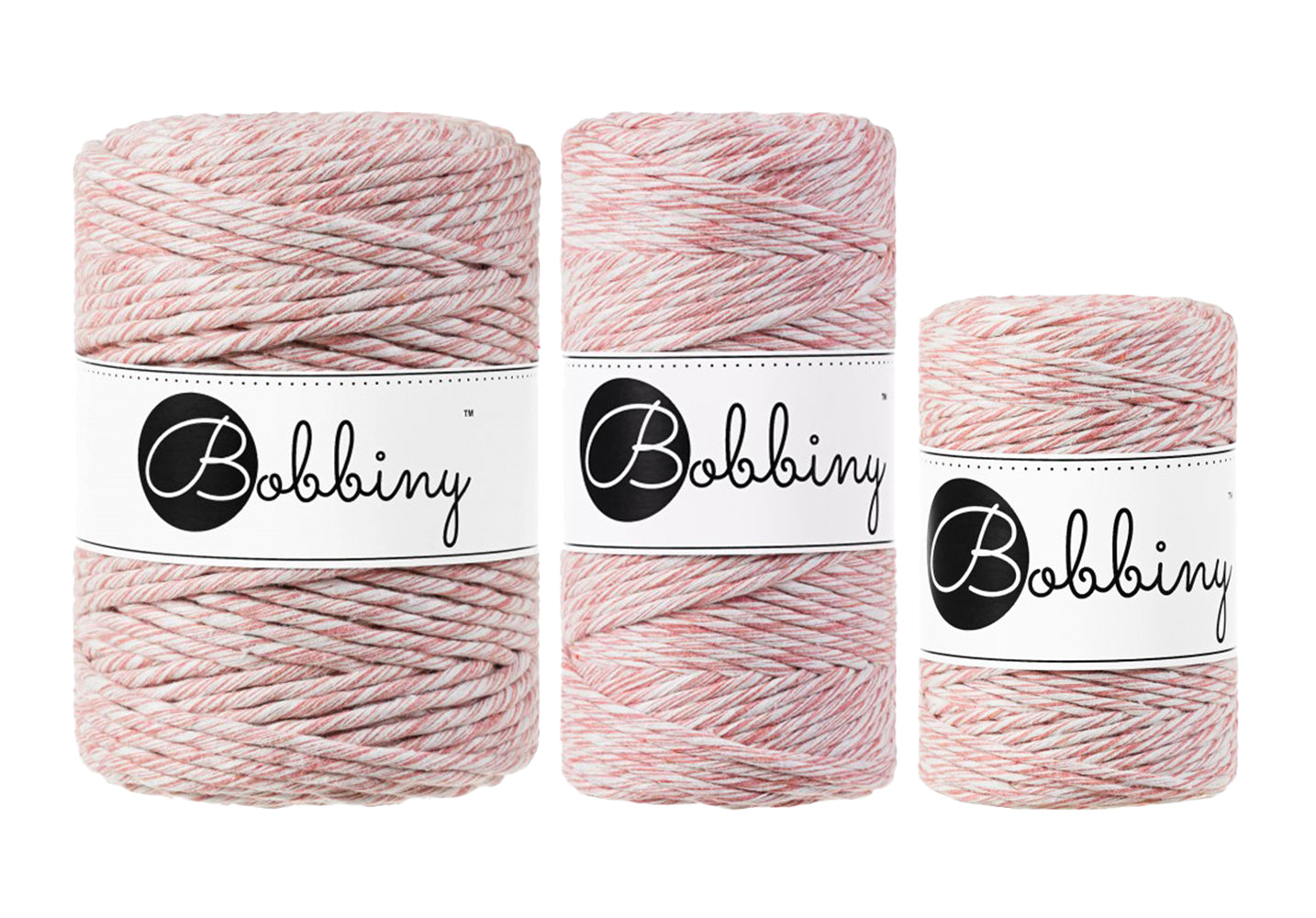 Strawberry - 1.5mm, 3mm & 5mm, Bobbiny Macrame Cord