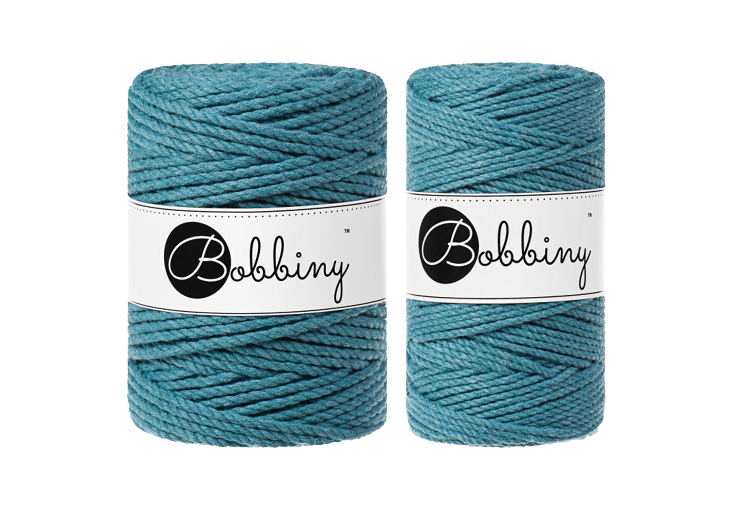 Teal 3mm & 5mm 3PLY, Bobbiny Macramé Cord