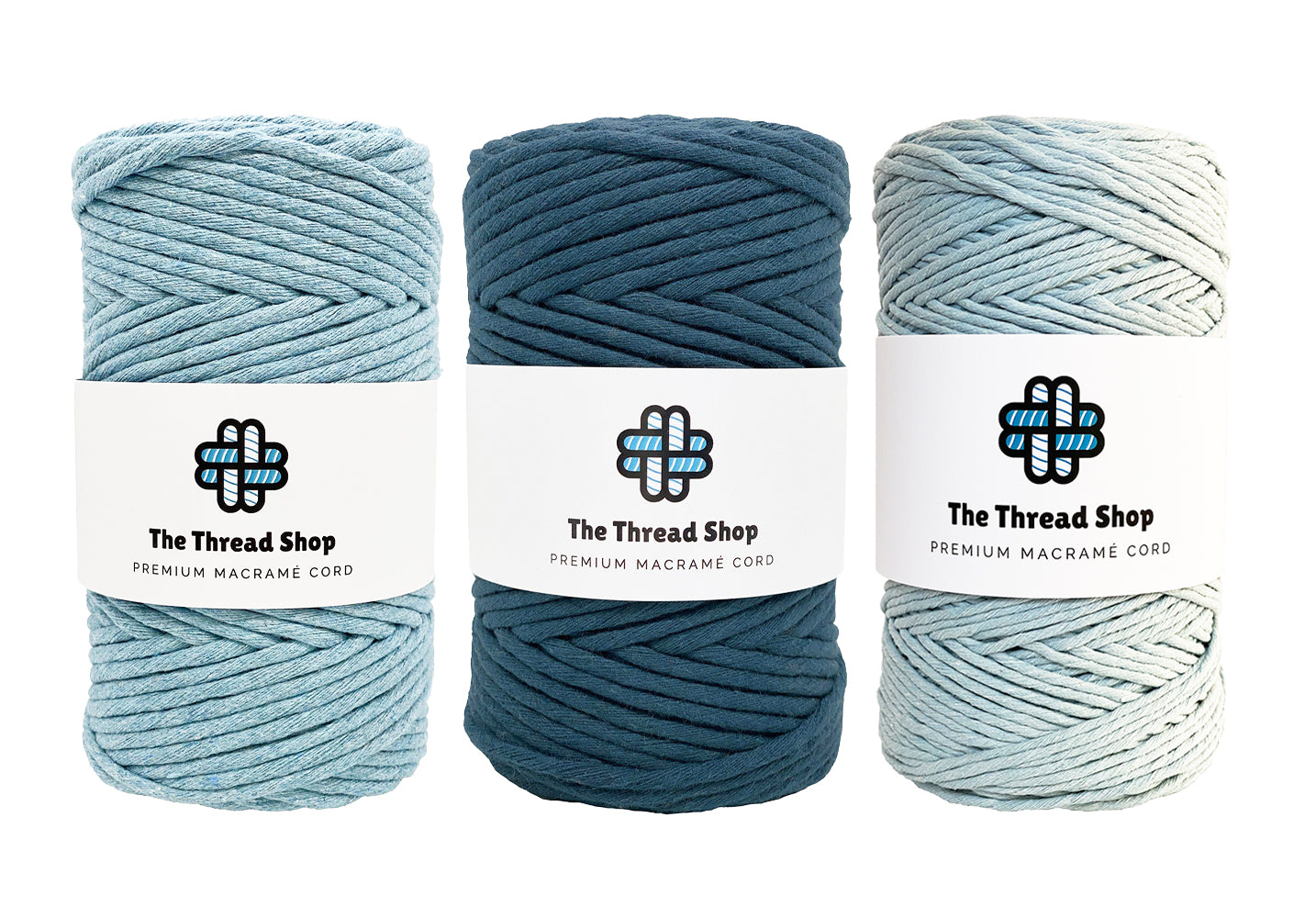 Washed Denim, Prussian Blue, Misty - 4mm, Thread Shop Macramé Cord