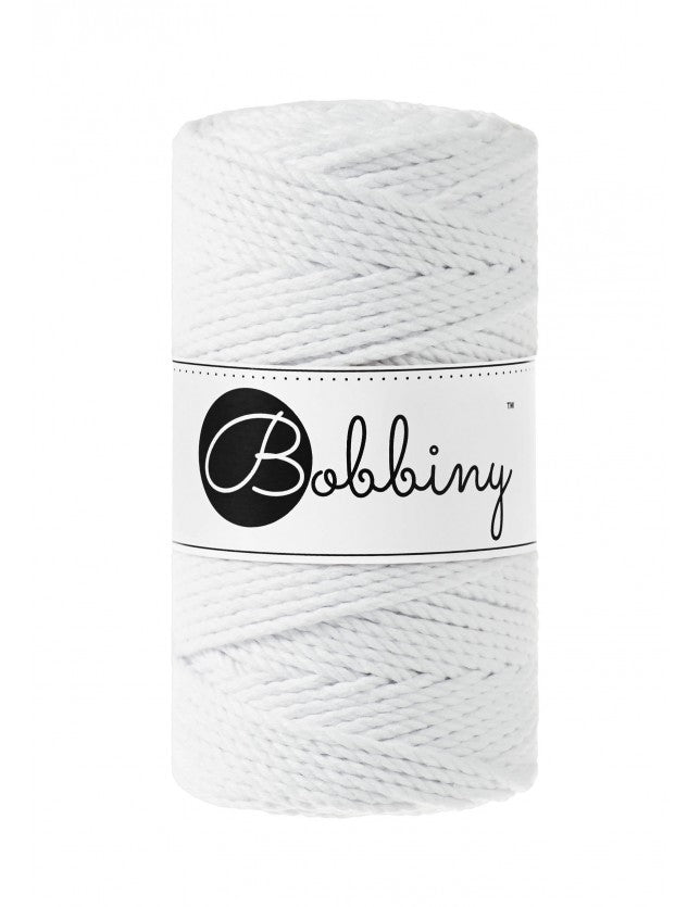 White 3mm & 5mm 3PLY, Bobbiny Macramé Cord