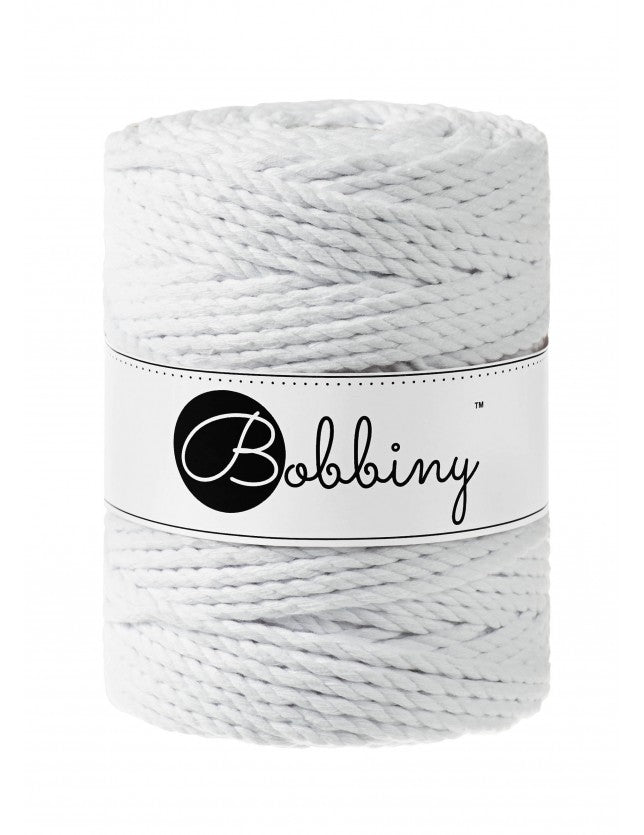 White 3mm & 5mm 3PLY, Bobbiny Macramé Cord