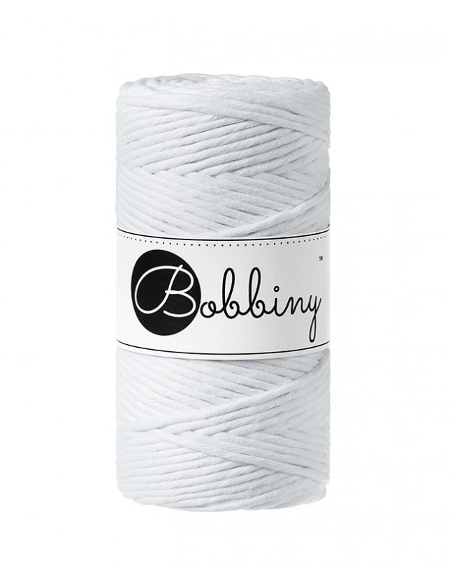 White - 1.5mm, 3mm & 5mm, Bobbiny Macrame Cord