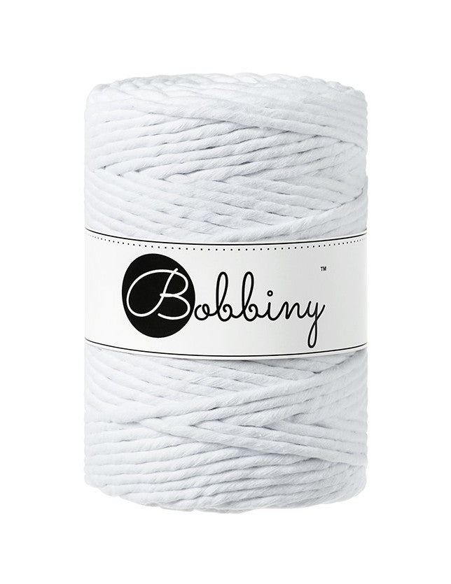 White - 1.5mm, 3mm & 5mm, Bobbiny Macrame Cord