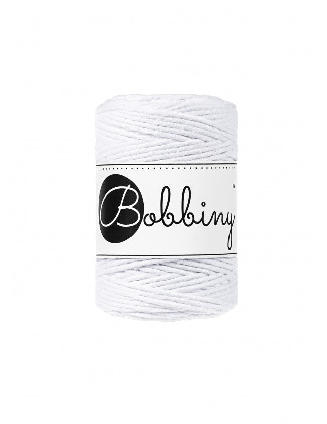 White - 1.5mm, 3mm & 5mm, Bobbiny Macrame Cord