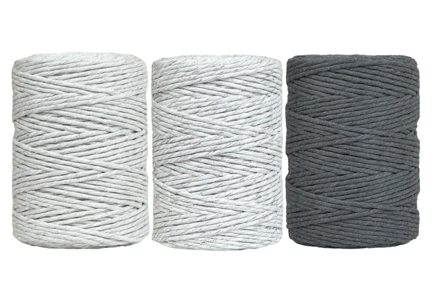 Silvery Moonlight, Marble & Charcoal - 3mm & 5mm, Thread Shop Macramé Cord