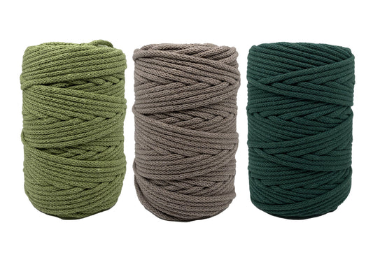 Sage, Coffee & Forest -  5mm, Thread Shop Braided Cord