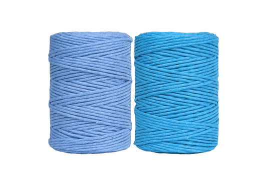 Cerulean Blue & Santorini Blue - 3mm & 5mm, Thread Shop Macramé Cord