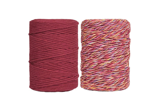 Wine Red & Christmas Jingle - 3mm & 5mm, Thread Shop Macramé Cord