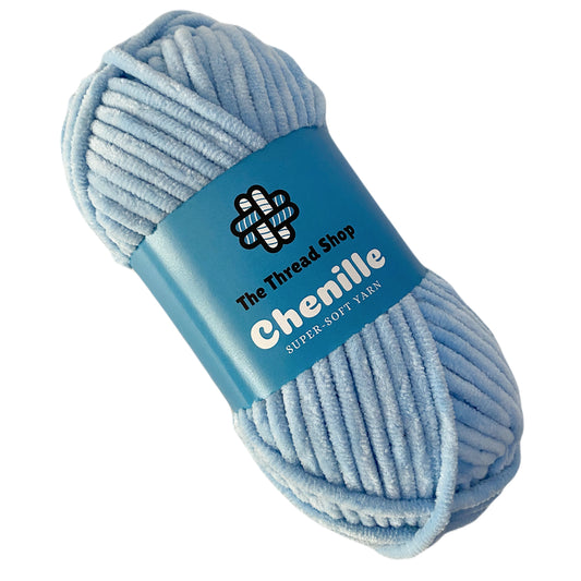Sky Blue - Super-Soft Chenille Yarn