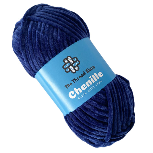 Midnight Blue - Super-Soft Chenille Yarn