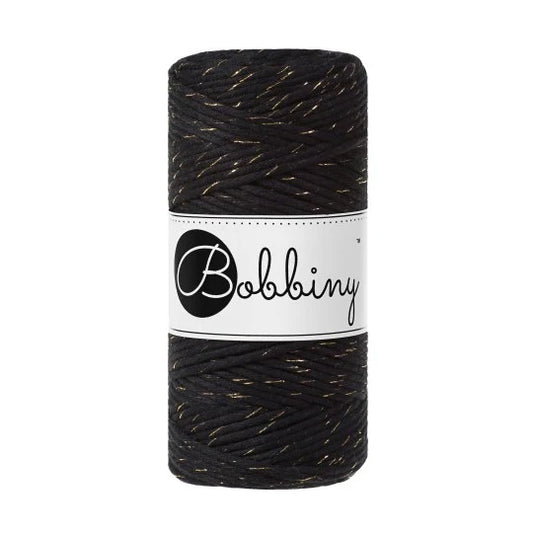 Golden Black - 3mm, Bobbiny Macrame Cord