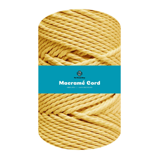 Lemon Yellow 4mm 3PLY Thread Shop Macramé Cord