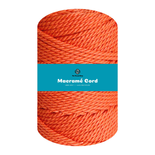 Mandarin Orange 4mm 3PLY Thread Shop Macramé Cord