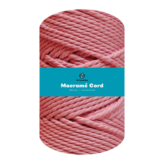 Rose Pink 4mm 3PLY Thread Shop Macramé Cord