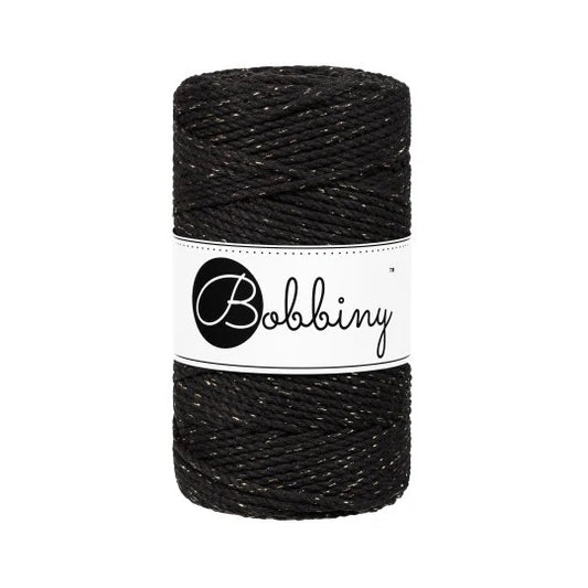 Golden Black 3mm 3PLY, Bobbiny Macramé Cord