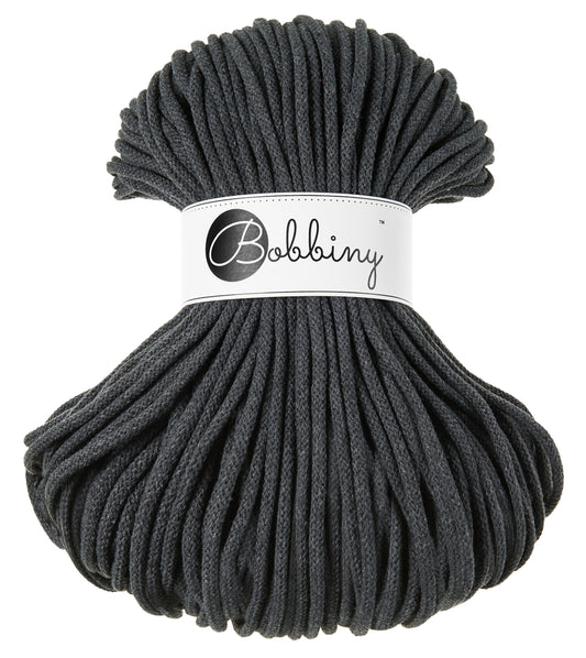 Charcoal - 5mm Bobbiny Braided Cord
