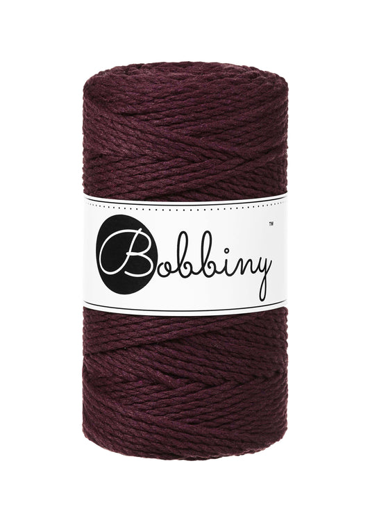 Burgundy 3mm 3PLY, Bobbiny Macramé Cord