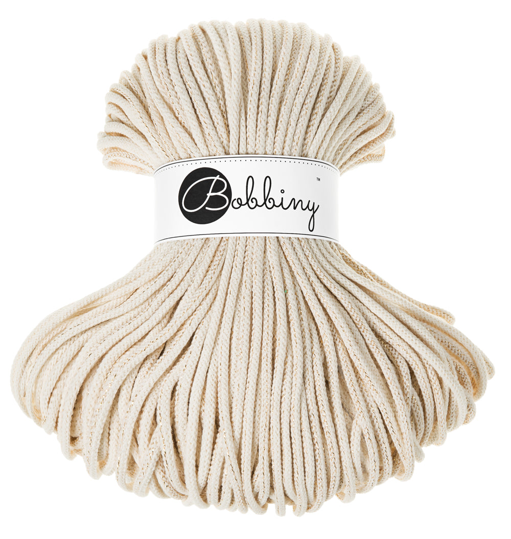 Golden Natural - 5mm Bobbiny Braided Cord