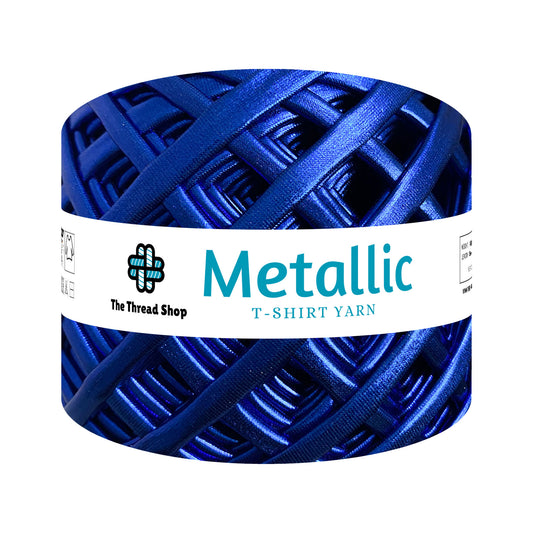 Sapphire Blue Metallic T-shirt Yarn