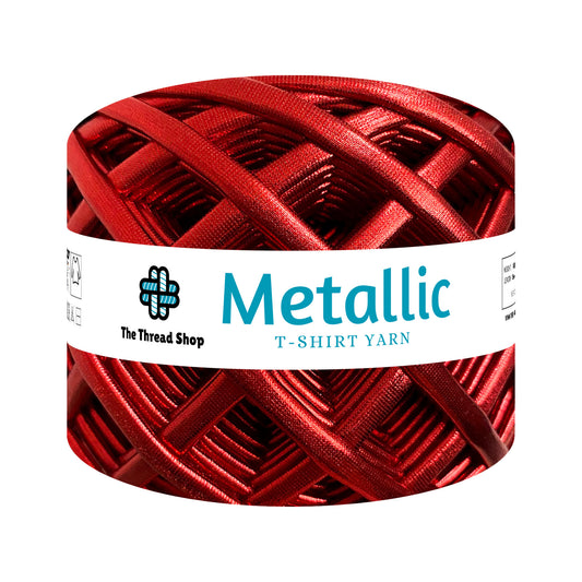 Candy Red Metallic T-shirt Yarn