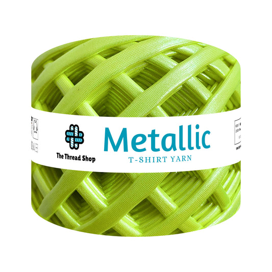 Electric Lime Metallic T-shirt Yarn