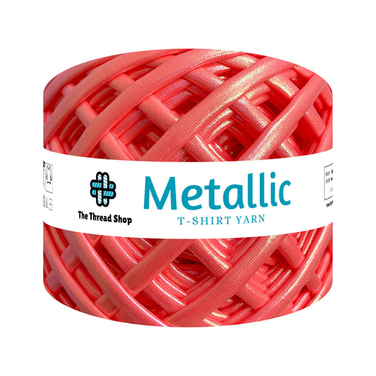 Electric Pink Metallic T-shirt Yarn