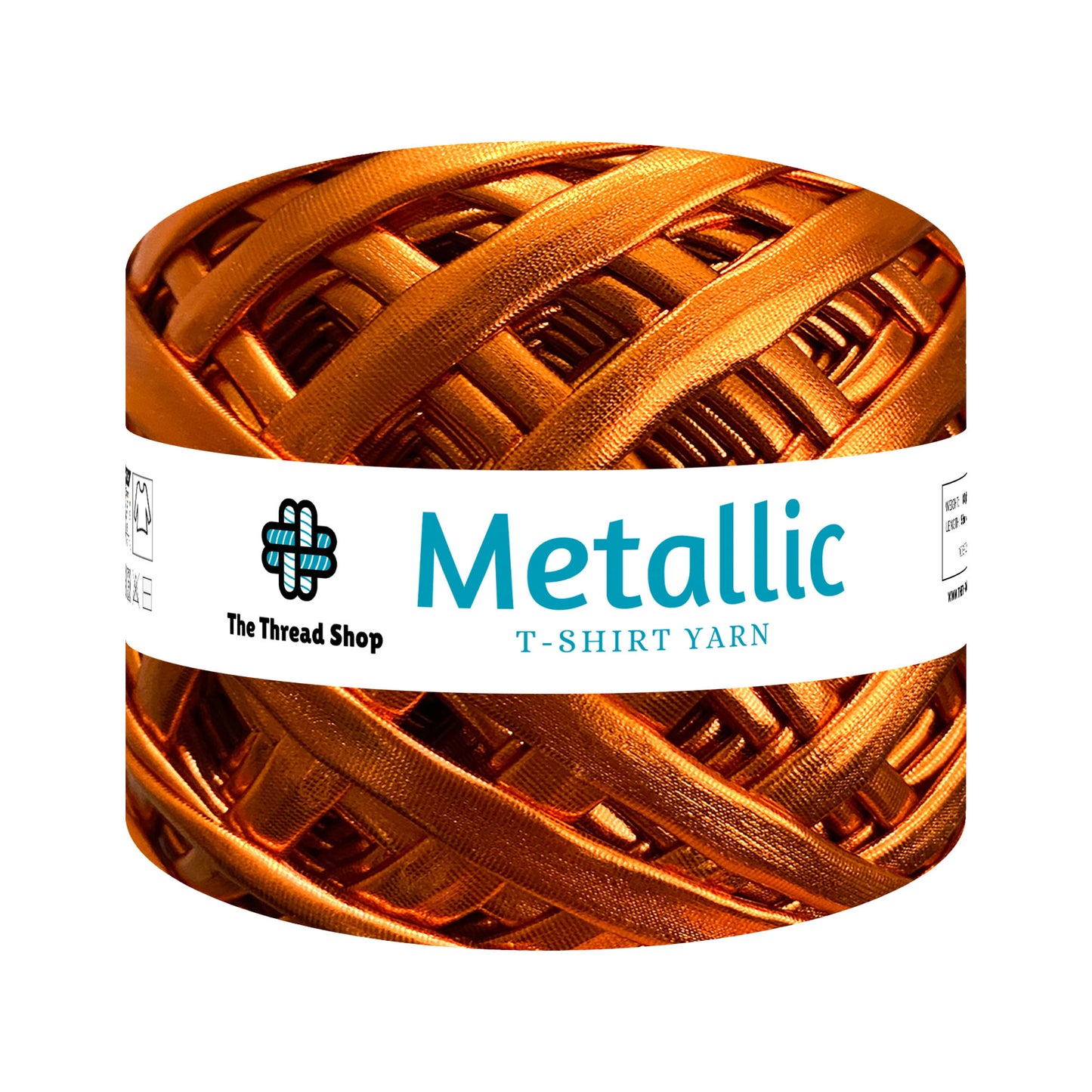 Orange Gold Metallic T-shirt Yarn