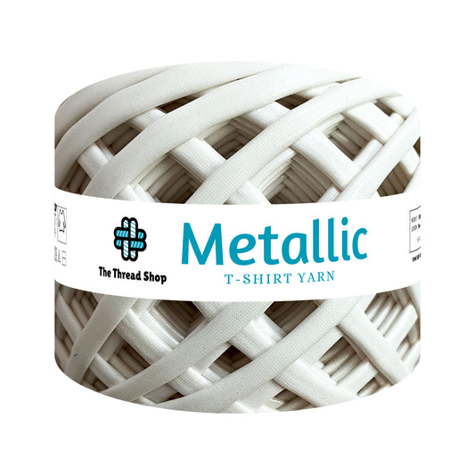 White Metallic T-shirt Yarn