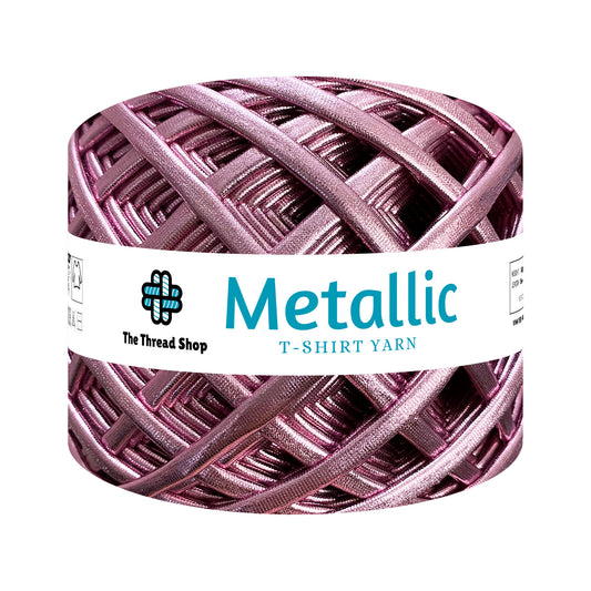 Dusty Pink Metallic T-shirt Yarn