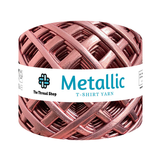 Rose Gold Metallic T-shirt Yarn