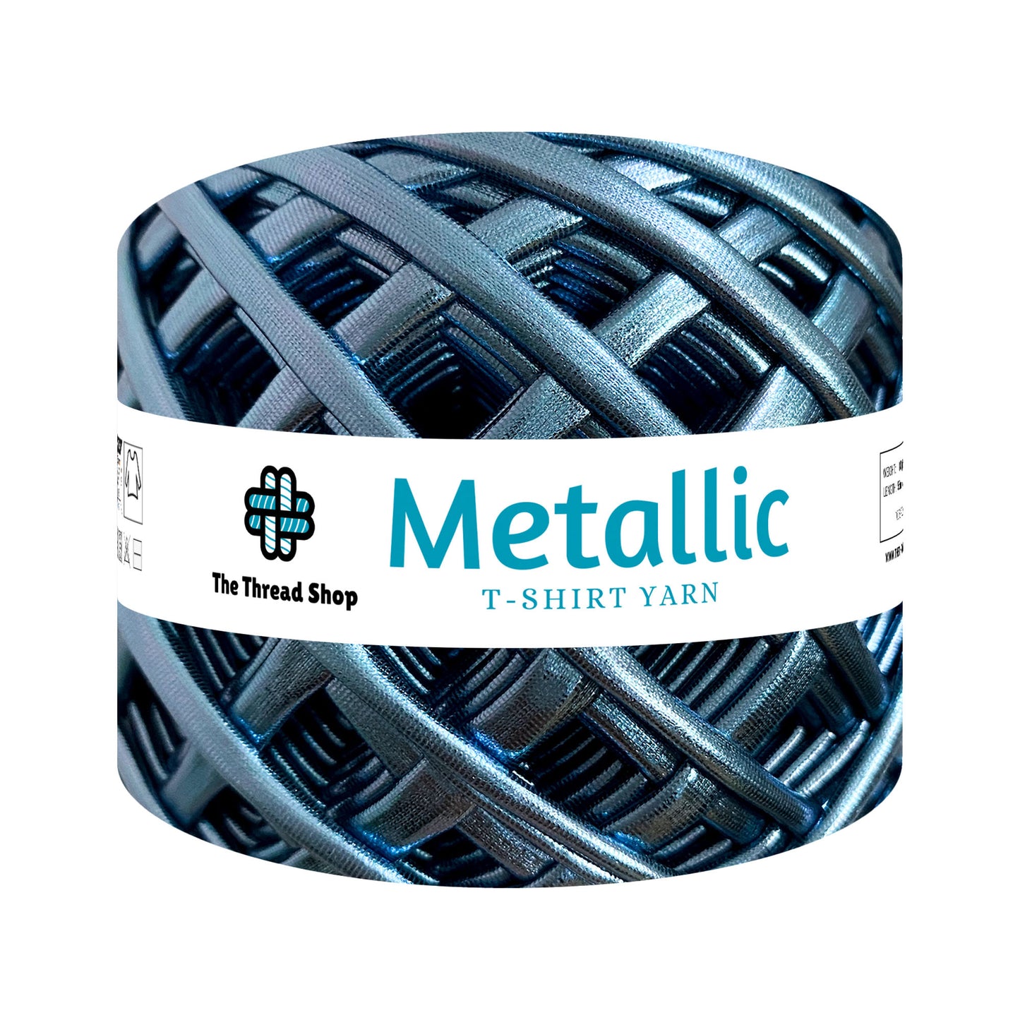 Icy Blue Metallic T-shirt Yarn