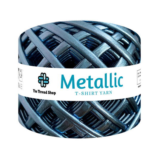 Icy Blue Metallic T-shirt Yarn