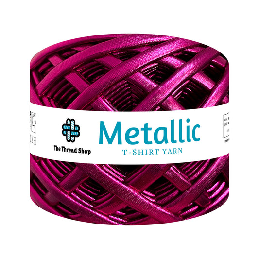 Magenta Metallic T-shirt Yarn
