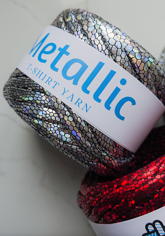 Silver - Sparkle Metallic T-shirt Yarn