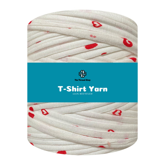 Cherry Hearts Print - Thread Shop T-Shirt Yarn