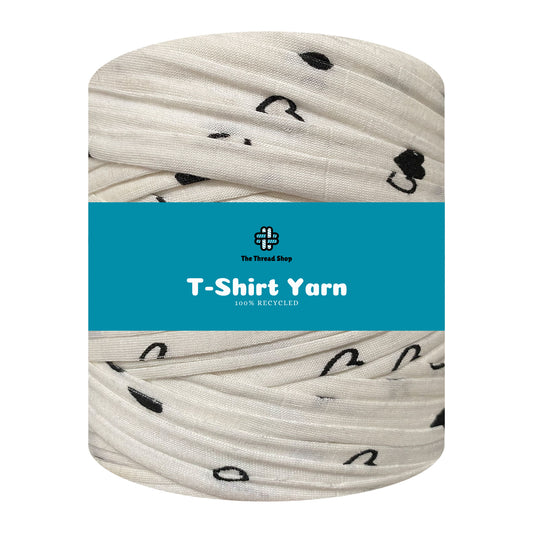 Black Heart Print - Thread Shop T-Shirt Yarn
