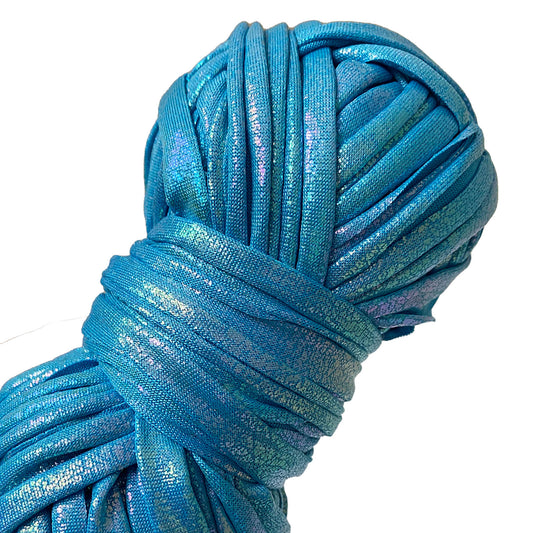 Aqua Mist - Metallic Pearl T-shirt Yarn