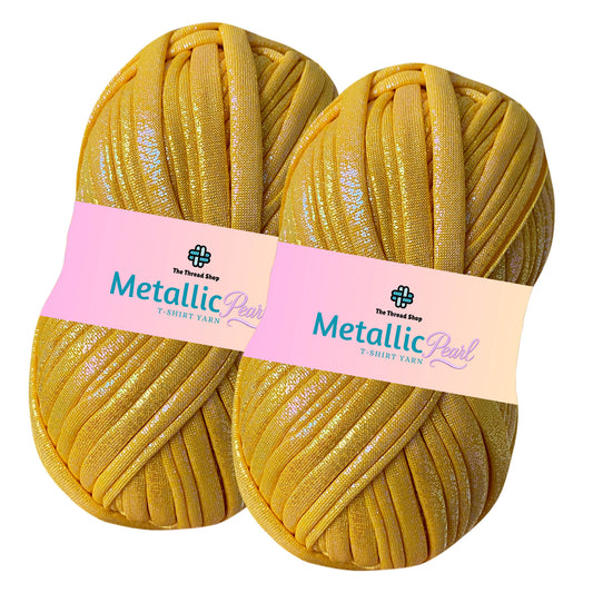 Golden Citrine - Metallic Pearl T-shirt Yarn