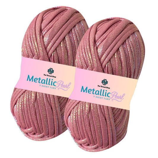 Rose Quartz - Metallic Pearl T-shirt Yarn