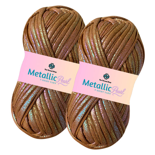 Bronze Obsidian - Metallic Pearl T-shirt Yarn