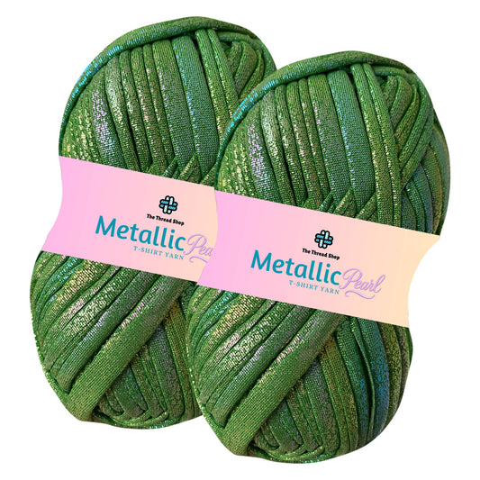 Emerald Veil - Metallic Pearl T-shirt Yarn